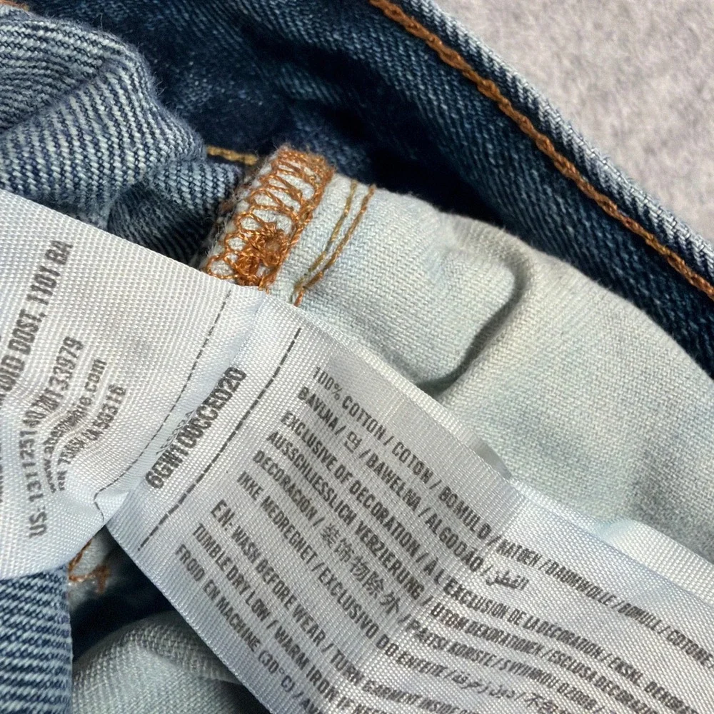 Abercrombie & Fitch The A&F Boot Jeans Men 34x34 Blue Distressed Vintage Bootcut